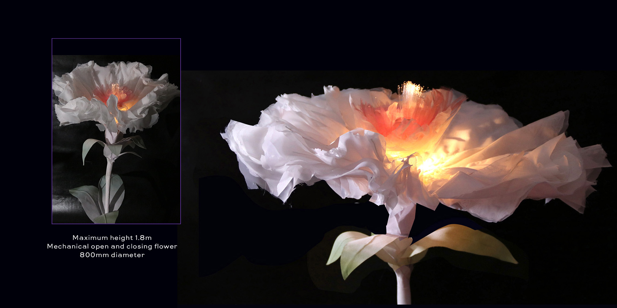 Orange white mechanical flower